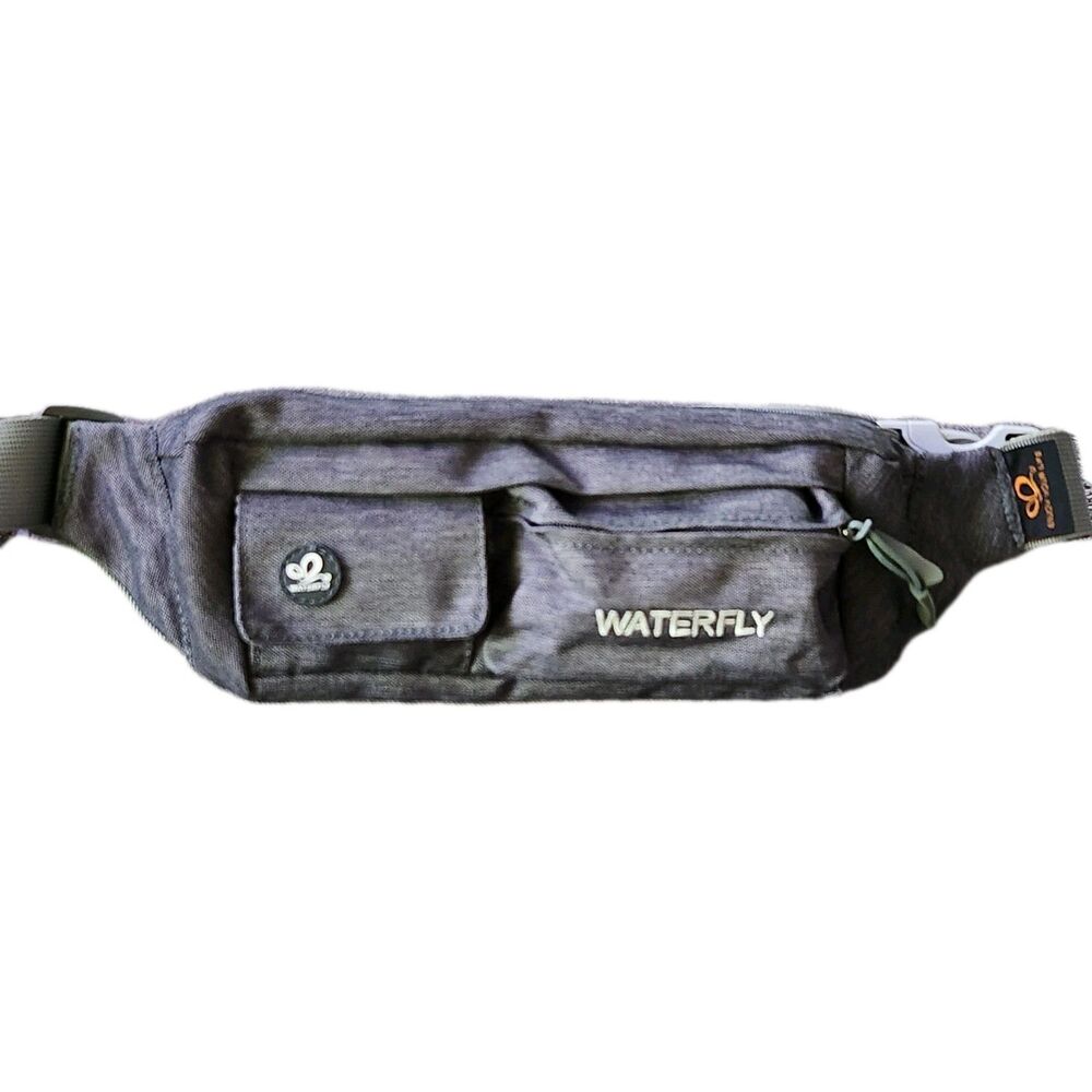 WATERFLY Women's Gray Slim Fanny Pack Waist Pouch Belt Bag